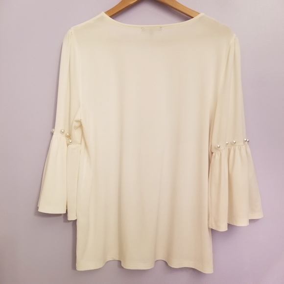 🍂 Adrianna Papell Ivory Bell Sleeve Blouse - Picture 5 of 9